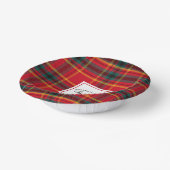 Weihnachts-Tartan Kariert Familienname Jahr Pappteller (Gewinkelt)