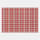 Weihnachts-Tartan-Kariert mit Baum Geschenkpapier Set (Vorderseite 3)