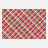 Weihnachts-Tartan-Kariert mit Baum Geschenkpapier Set (Vorderseite)