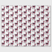 Weihnachts-Tartan-Kariertes Hirschwackelpapier Geschenkpapier (Flach)