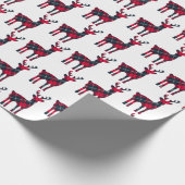 Weihnachts-Tartan-Kariertes Hirschwackelpapier Geschenkpapier (Ecke)