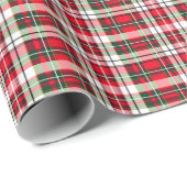 Weihnachts-Tartan-Karode in Rot, Grün, Blush... Geschenkpapier (Rolleneckpunkt)