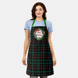 Weihnachts-Tartan mit Feiertagsreath Schürze