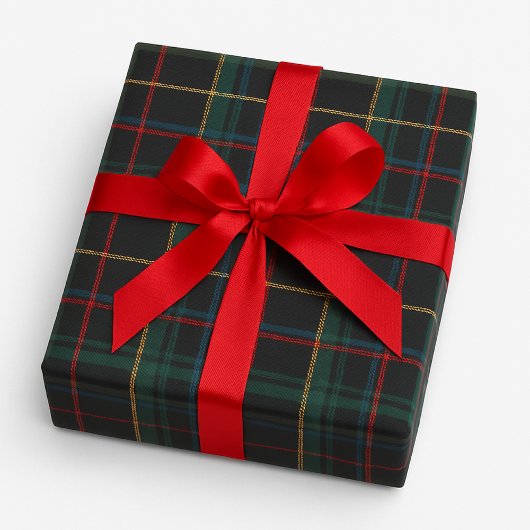 Weihnachts-Tartan mit Wreath Craft oder Geschenk Geschenkpapier Set