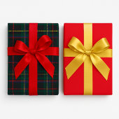 Weihnachts-Tartan mit Wreath Craft oder Geschenk Geschenkpapier Set
