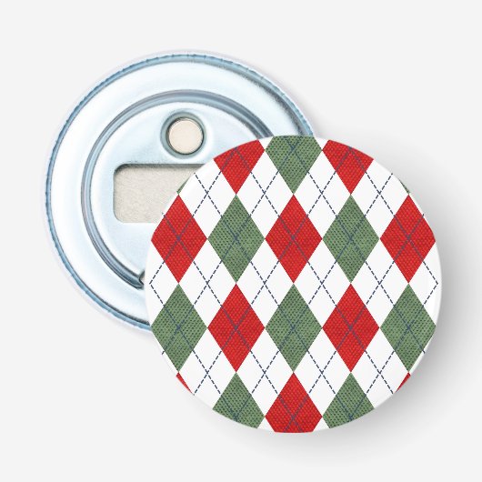 Weihnachts-Tartan-Muster Flaschenöffner (Vorderseite)