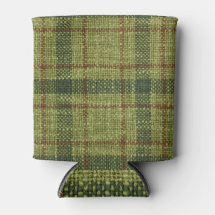 Weihnachts-Tartan: rot und grün. Dosenkühler