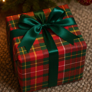 Weihnachts-Tartan Rot und Grün  Geschenkpapier