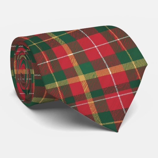 Weihnachts-Tartan Rot und Grün Krawatte (Gerollt)