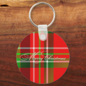 Weihnachts-Tartan-Schlüsselanhänger Schlüsselanhänger (Vorderseite)