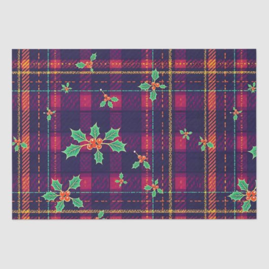 Weihnachts-Tartan Seidenpapier (Vorderseite)