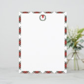 Weihnachts-Tartan-Stationärpapier für Karierten Kr (Stehend Vorderseite)