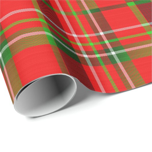 Weihnachts-Tartan-Urlaubsmuster Geschenkpapier (Rolleneckpunkt)