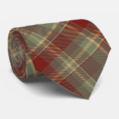 Weihnachts-Tartan Ziegelrot Grün ID1141A Krawatte (Gerollt)