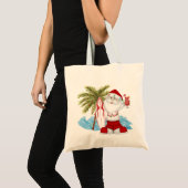 Weihnachts-Tasche mit Tropical Santa und Surfboard Tragetasche (Vorderseite (Produkt))