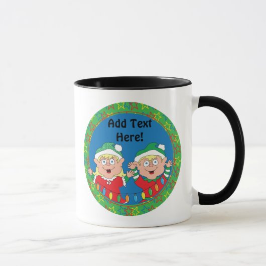 Weihnachts-Tasse 11 oz. "Elfen" personalisieren Tasse (Rechts)