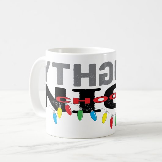 Weihnachts-Tasse 11 oz. "Naughty select Nice" Kaffeetasse (Vorderseite Links)