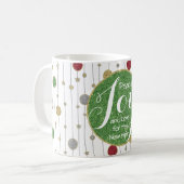 Weihnachts-Tasse 11 oz. "Ornamente und Sterne" Kaffeetasse (Vorderseite Links)
