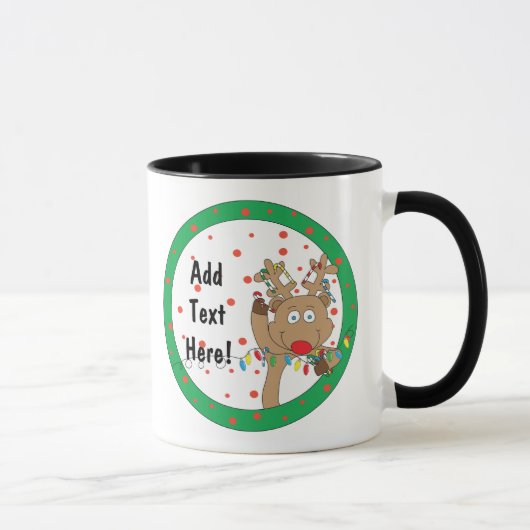 Weihnachts-Tasse 11 oz. Reindeer personalisieren Tasse (Rechts)