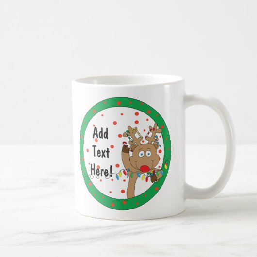 Weihnachts-Tasse 11 oz. Reindeer personalisieren Tasse (Rechts)