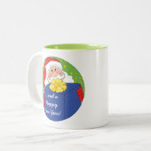 Weihnachts-Tasse 11 oz. Santa Claus Personalize Zweifarbige Tasse (Vorderseite Links)