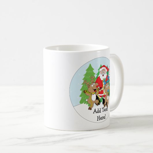 Weihnachts-Tasse 11 oz. Santa Reindeer personalize Kaffeetasse (VorderseiteRechts)