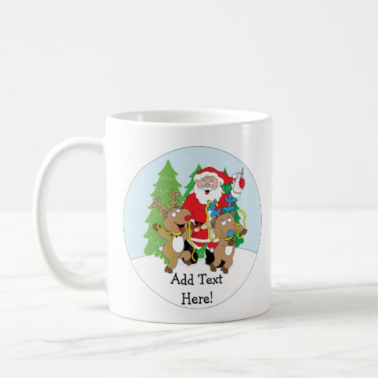 Weihnachts-Tasse 11 oz. Santa Reindeer personalize Kaffeetasse (Links)