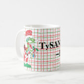 Weihnachts-Tasse 11 oz. "TySANTAsaurus Rex" Kaffeetasse (Vorderseite Links)
