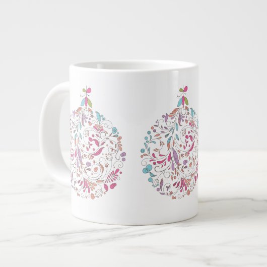 Weihnachts-Tasse, Blumenmuster-Design Jumbo-Tasse (Vorderseite Links)
