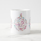 Weihnachts-Tasse, Blumenmuster-Design Jumbo-Tasse (Vorderseite)