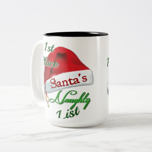 Weihnachts-Tasse des Weihnachtsmanns Zweifarbige Tasse (Vorderseite Links)