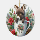 Weihnachts-Tasse Donkey Keramik Ornament (Links)