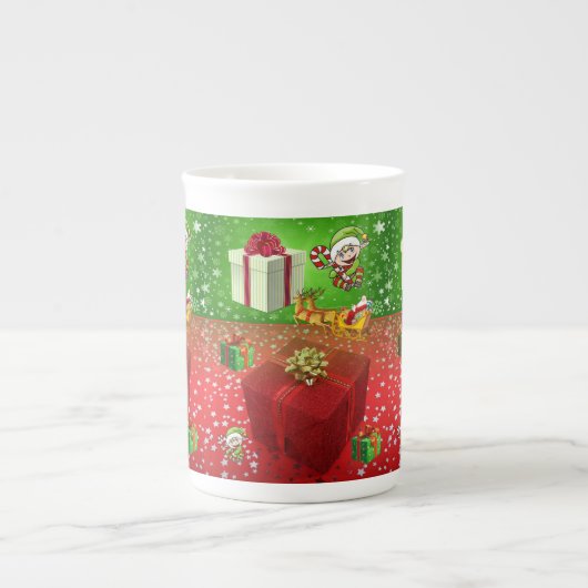 Weihnachts-Tasse, Elf Porzellantasse (Vorderseite)