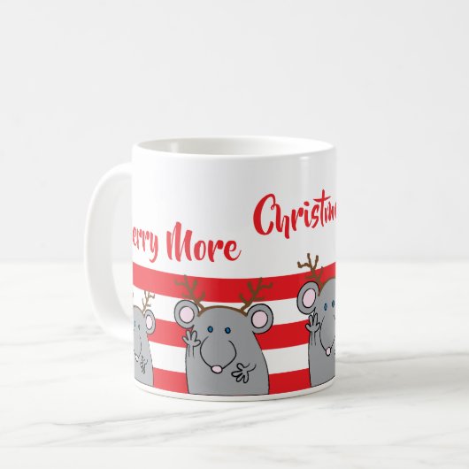 Weihnachts-Tasse "Frohe Weihnachten kommt!" Kaffeetasse (Vorderseite Links)