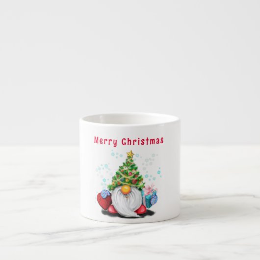 Weihnachts-Tasse-Genom mit Weihnachtsbaumhut Espressotasse (Vorderseite)