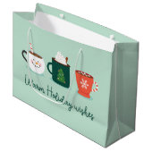 Weihnachts-Tasse Große Geschenktüte (Vorderseite Schrägansicht)