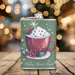 Weihnachts-Tasse heiße Schokolade Grün Flachmann