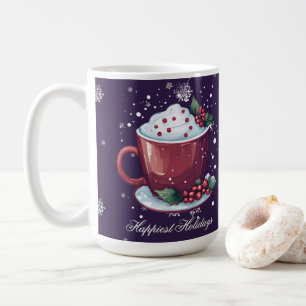 Weihnachts-Tasse heiße Schokolade Lila Kaffeetas Kaffeetasse