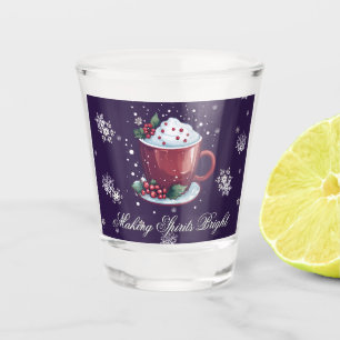 Weihnachts-Tasse heiße Schokolade Lila Schnapsgl Schnapsglas