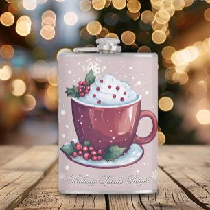 Weihnachts-Tasse heiße Schokolade   Rosafarben Flachmann