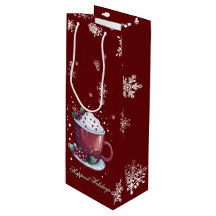 Weihnachts-Tasse heiße Schokolade Rot Geschenktüte Für Weinflaschen