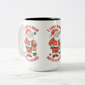 Weihnachts-Tasse: "Ich LIEBE einem MANN MIT EINEM Zweifarbige Tasse (Vorderseite Links)