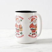 Weihnachts-Tasse: "Ich LIEBE einem MANN MIT EINEM Zweifarbige Tasse (VorderseiteRechts)