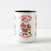 Weihnachts-Tasse: "Ich LIEBE einem MANN MIT EINEM Zweifarbige Tasse (Mittel)