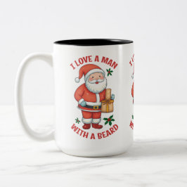 Weihnachts-Tasse: "Ich LIEBE einem MANN MIT EINEM Zweifarbige Tasse
