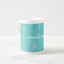 Weihnachts-Tasse in Blau und Weiß Porzellantasse