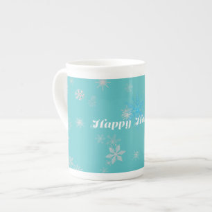 Weihnachts-Tasse in Blau und Weiß Porzellantasse