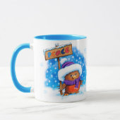 Weihnachts-Tasse individuelle Name Peace Robin Tasse (Links)