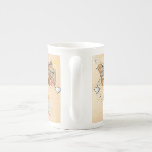 Weihnachts-Tasse, Jesus Christus, Engel Porzellantasse (Rückseite)