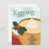 Weihnachts-Tasse mit Eggnog Feiertagspostkarte (Vorne/Hinten)